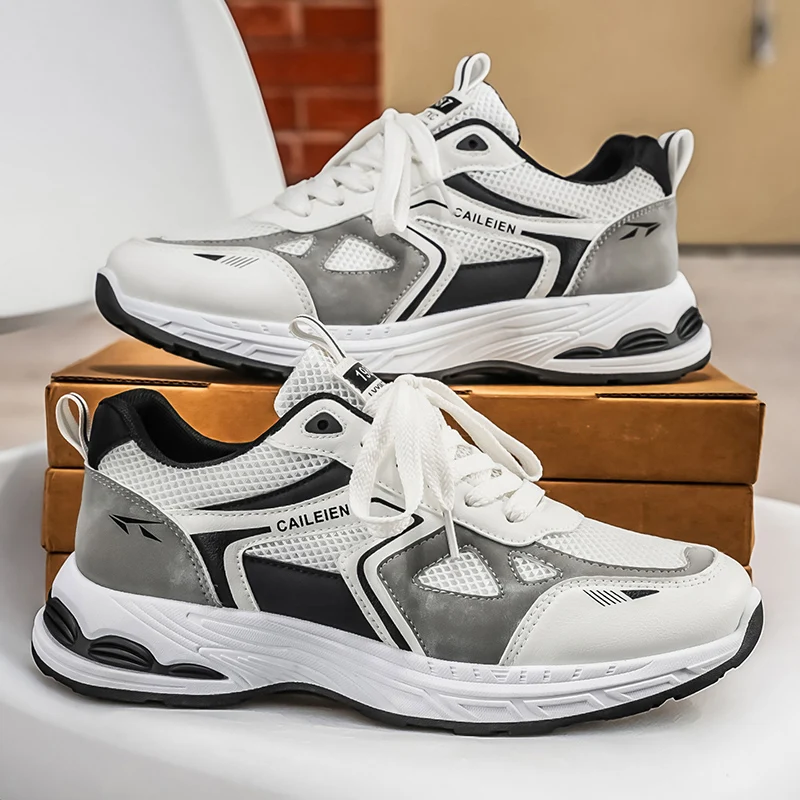 Men's breathable mesh sneakers summer soft-sole anti-slip casual outdoor running shoes students lightweight speed sports shoes