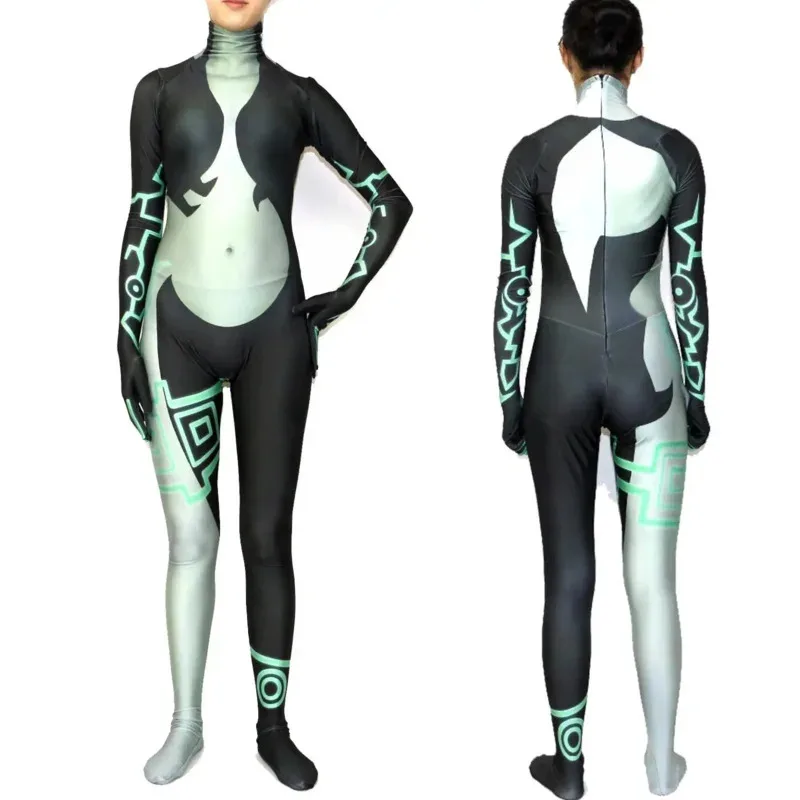 Mujer fantasía Crepúsculo princesa cosplay disfraz señoras Midna Zentai mono disfraz mono Halloween carnaval mono khj
