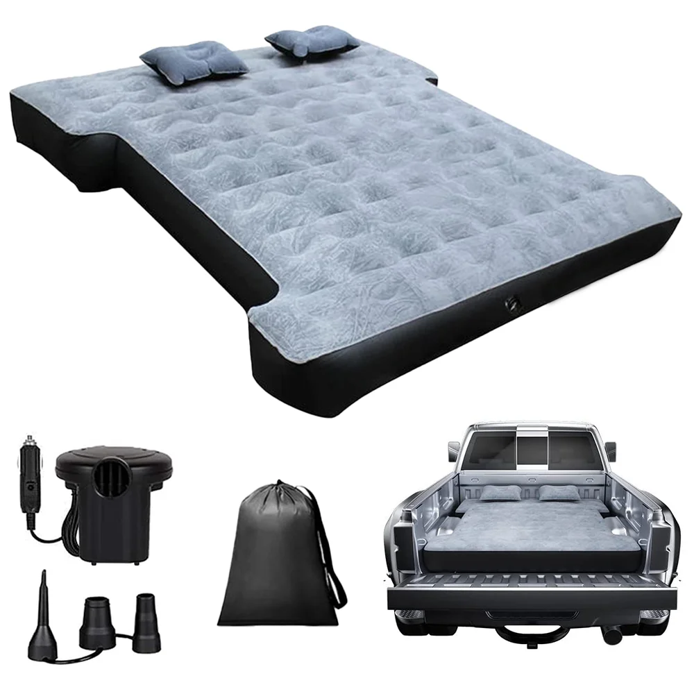 Full size travel inflatable bed PVC flocking tent camping truck foldable air bed