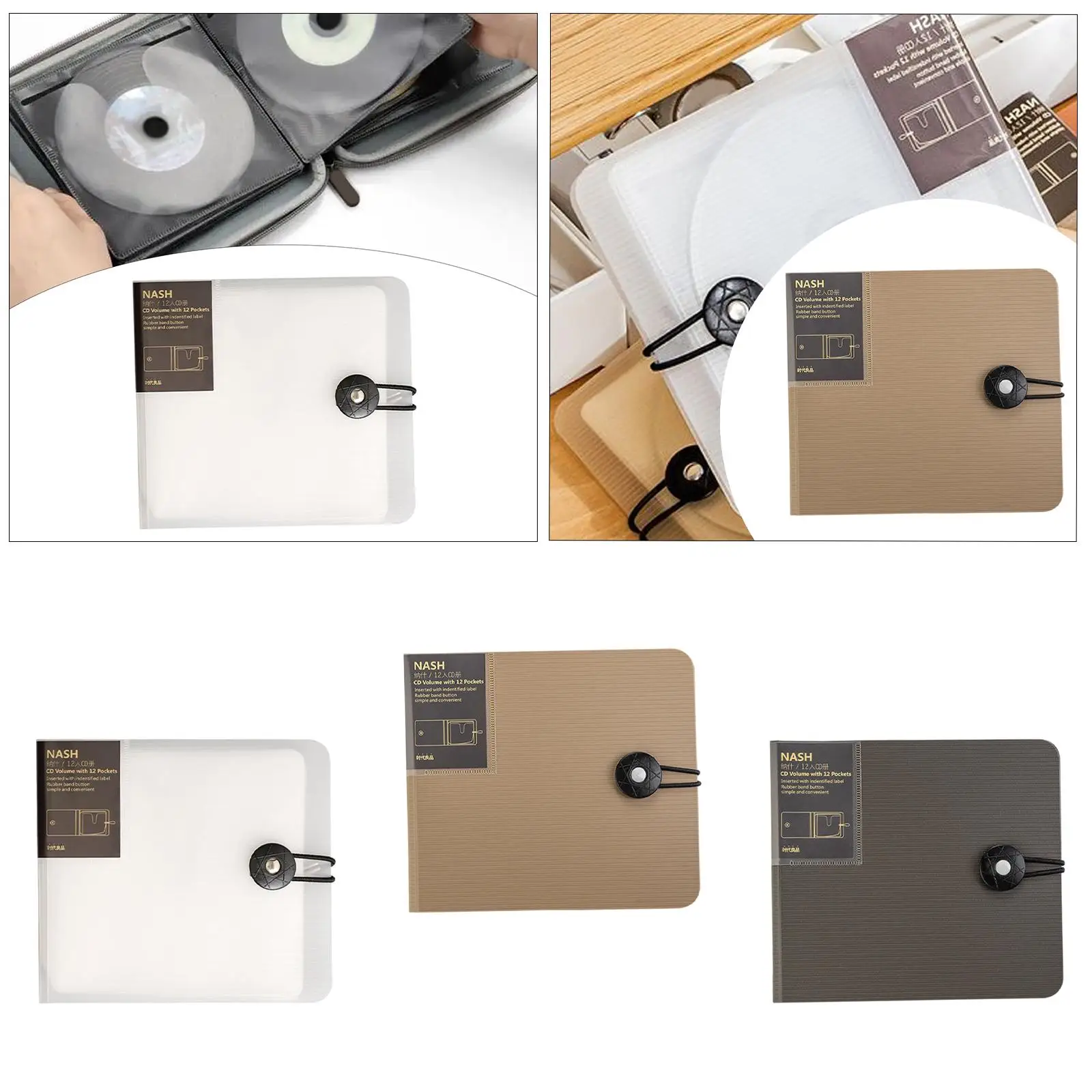 Disc Holder CD Case Hold 12 CDs CD Storage Bag for Women Men Home Adults