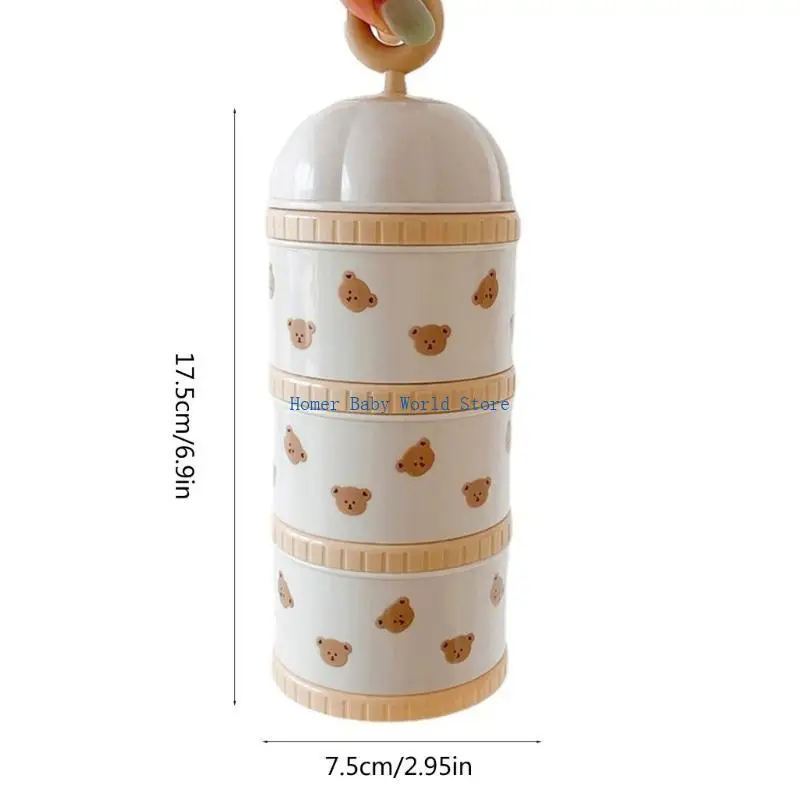 B2qd caixa armazenamento leite pó para bebê portátil dispensador fórmula caixa lanche alimentos secos