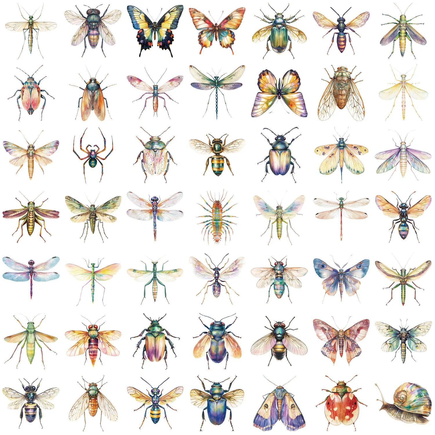 10/50PCS Animal Transparent Stickers Funny Insect DIY Decoration Kids Toys Suitcase Fridge Laptop Guitar Bike Graffiti Decals