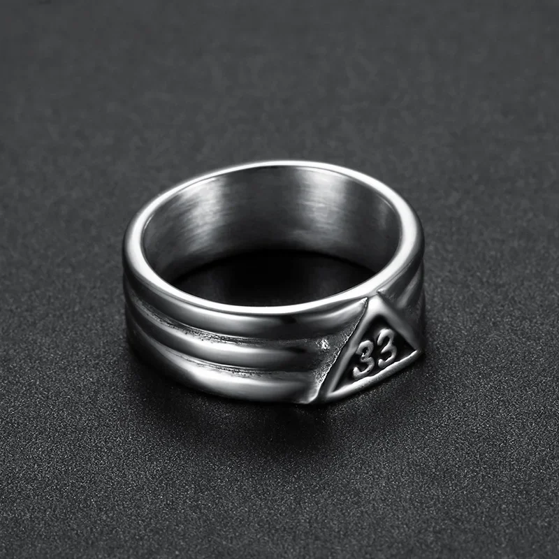 Stainless Steel Ring Arabic Numeral 33 Design Men\'s and Women\'s Titanium Steel Ring Small Ring