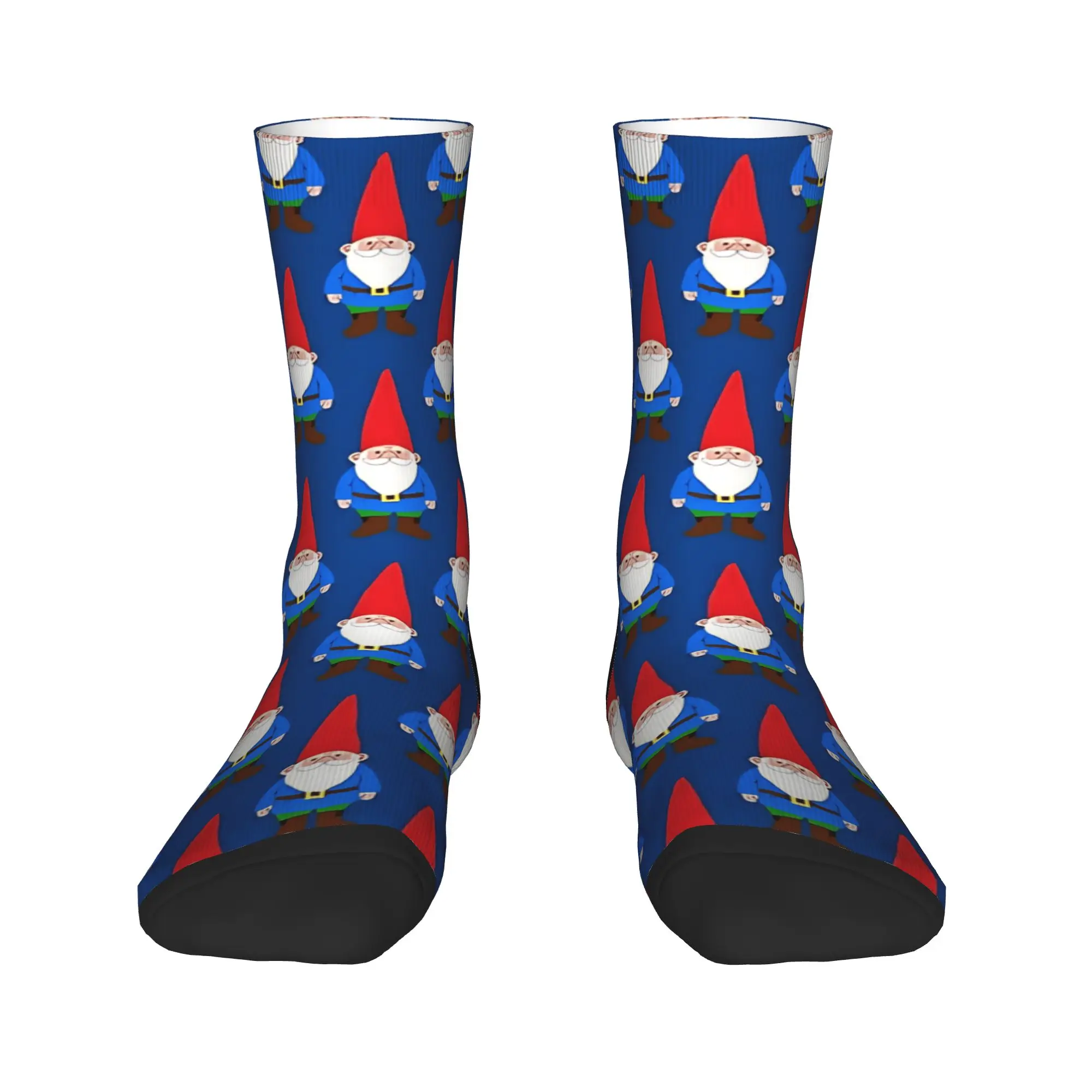 Calcetines navideños divertidos de Gnomo de jardín para hombre, medias medianas suaves a la moda, calcetines gráficos antideslizantes para deportes al aire libre de primavera