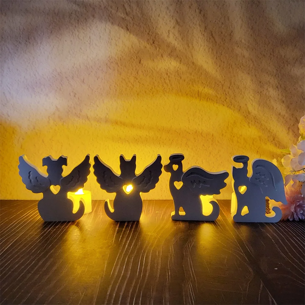 

Форма для рождественской фигурки ангела кошки и собаки – силиконовая форма для цемента/гипса своими руками для праздничного декора, поделок из смолы, праздничного орнамента