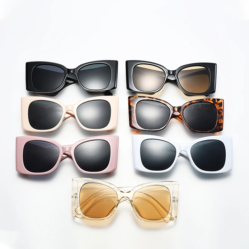 نظارات واقية جديدة كبيرة الحجم مربعة النظارات الشمسية النساء المضادة للأشعة فوق البنفسجية نظارات شمسية تصميم شخصية في الهواء الطلق أقنعة الشمس الإناث