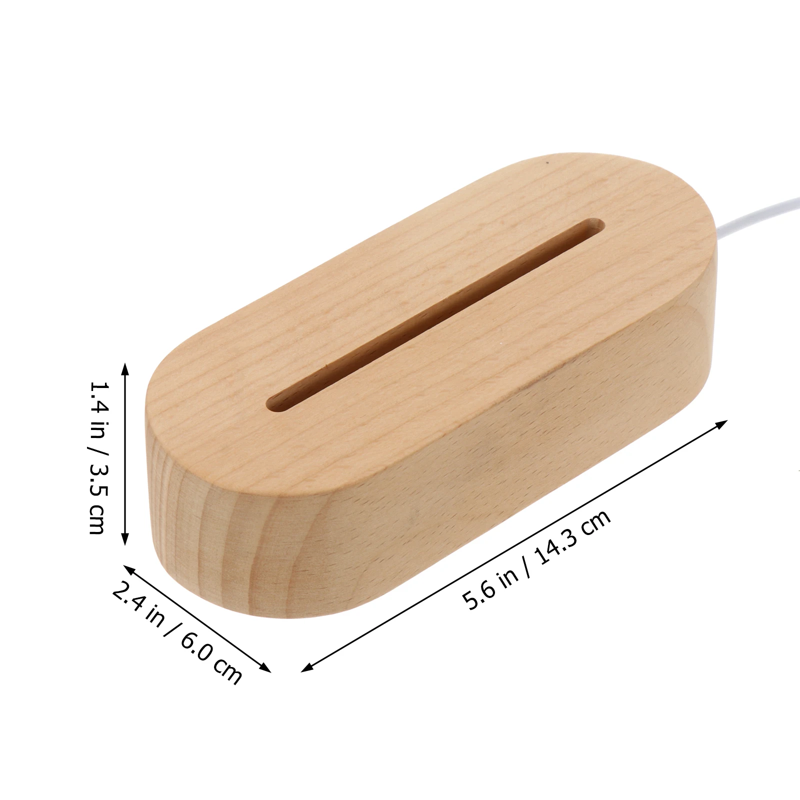 Wooden Crystal Ball St LED Light Base Night Adornment Decor Square Shape Lighting Base Bedroom Office Table Top