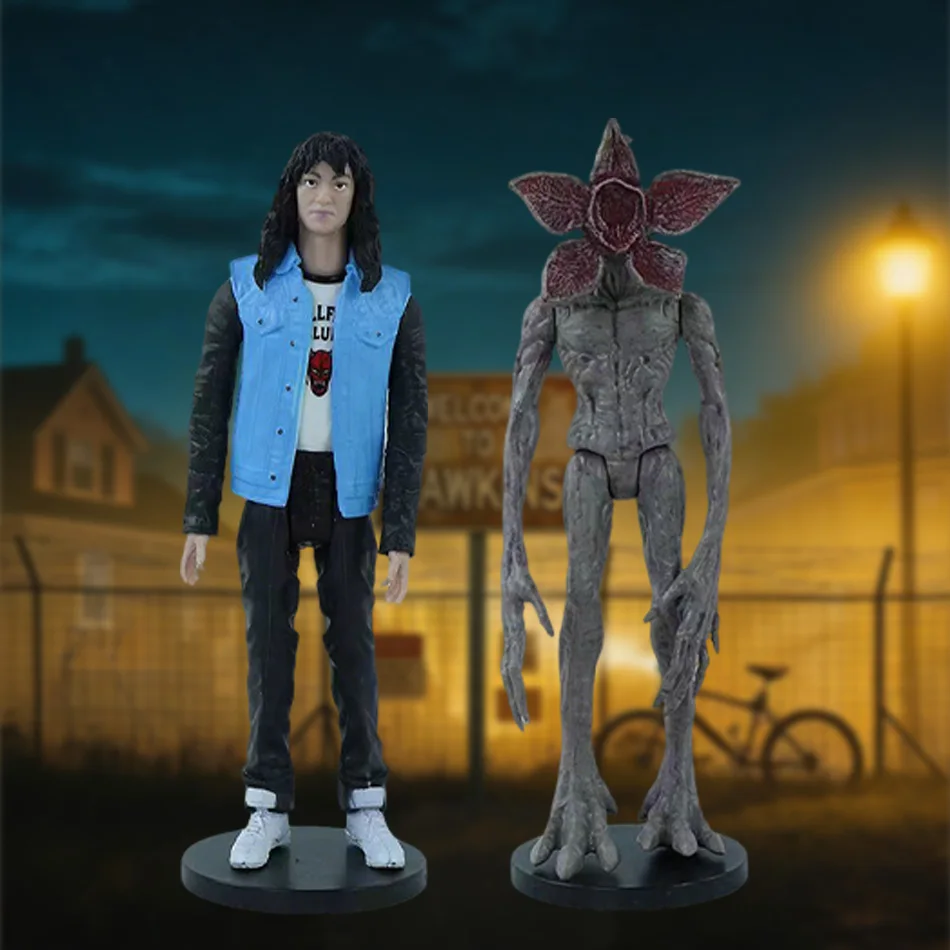8 estilos figura extraño once Dustin Barb Steve Demogorgon figuras de acción juguetes cosas con caja