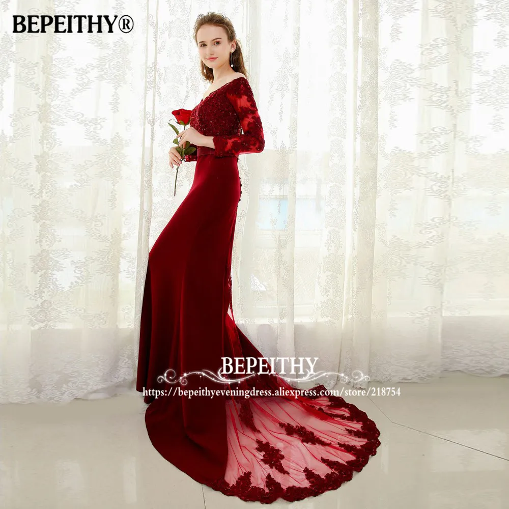 BEPEITHY Customized Mermaid Evening Dress Lace Top Bodice Slim Line Bridesmaid Dresses Fast Shipping Charming Prom Dress 2023