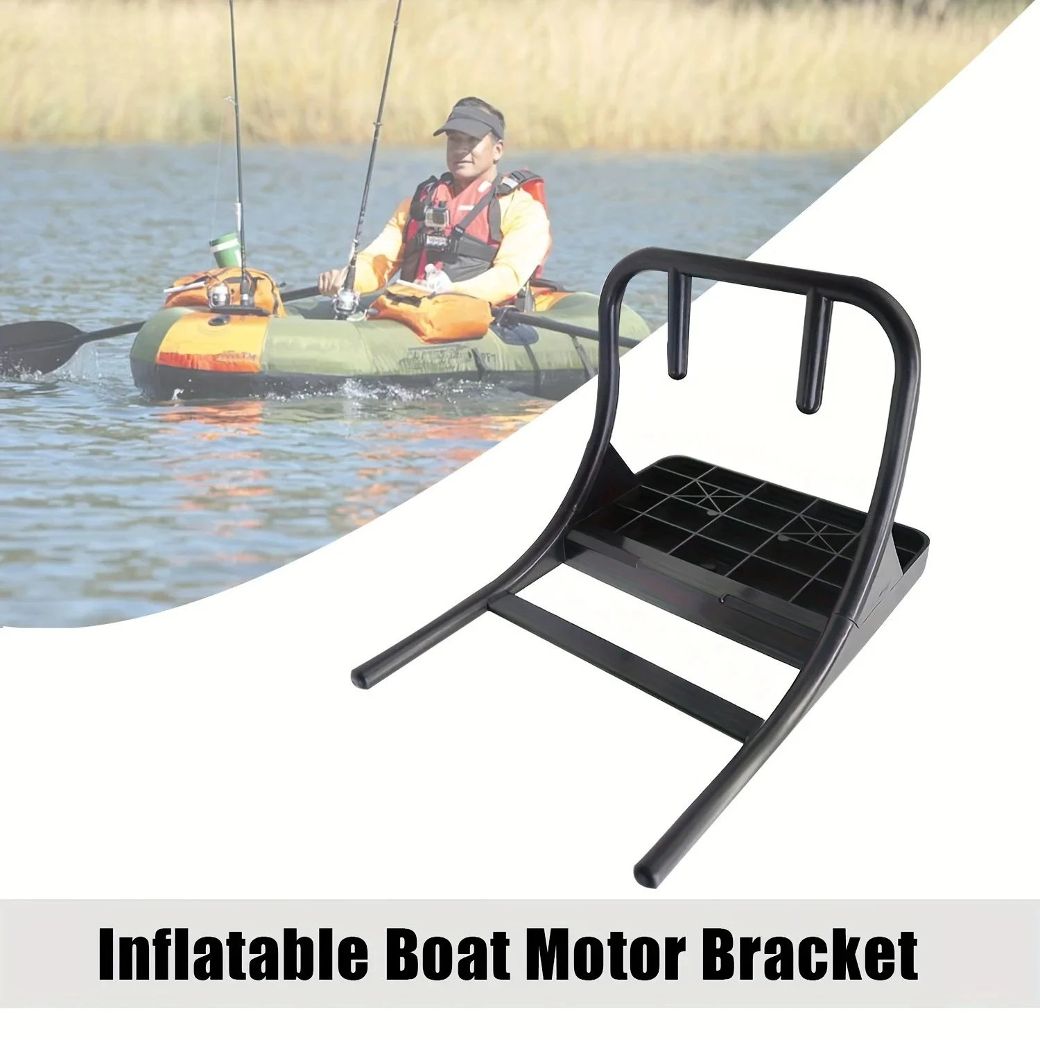 

Inflatable Boat Outboard Motor Mount Bracket Set Black Nylon Fixed Base with Screws for Kayak Canoe Dinghy Electric Thruster