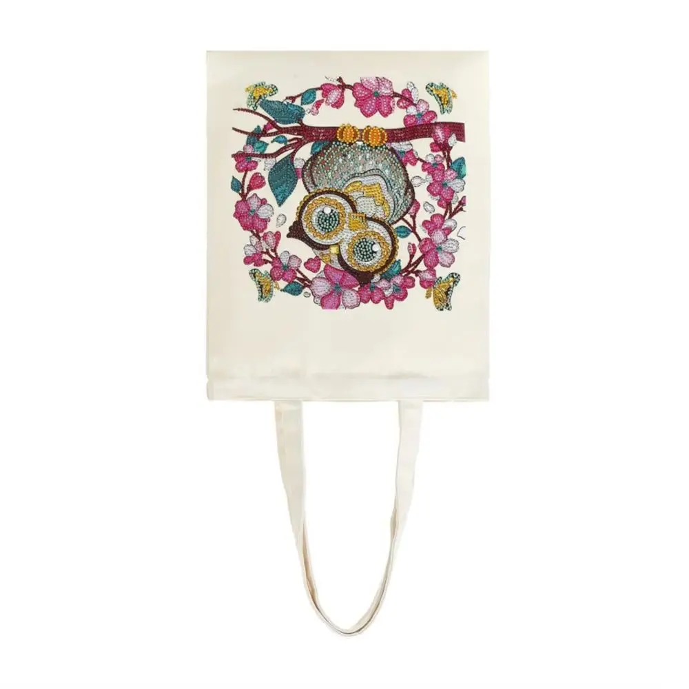 

Hot Selling Diamond Painting Tote Bag 5D Shaped Diamond Painting Handmade Sticker Diamond Owl Shopping Bag