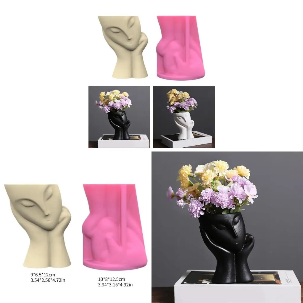

Face Girl Concrete Mold Pen Holder Pot Silicone Mold DIY Decoration Tool
