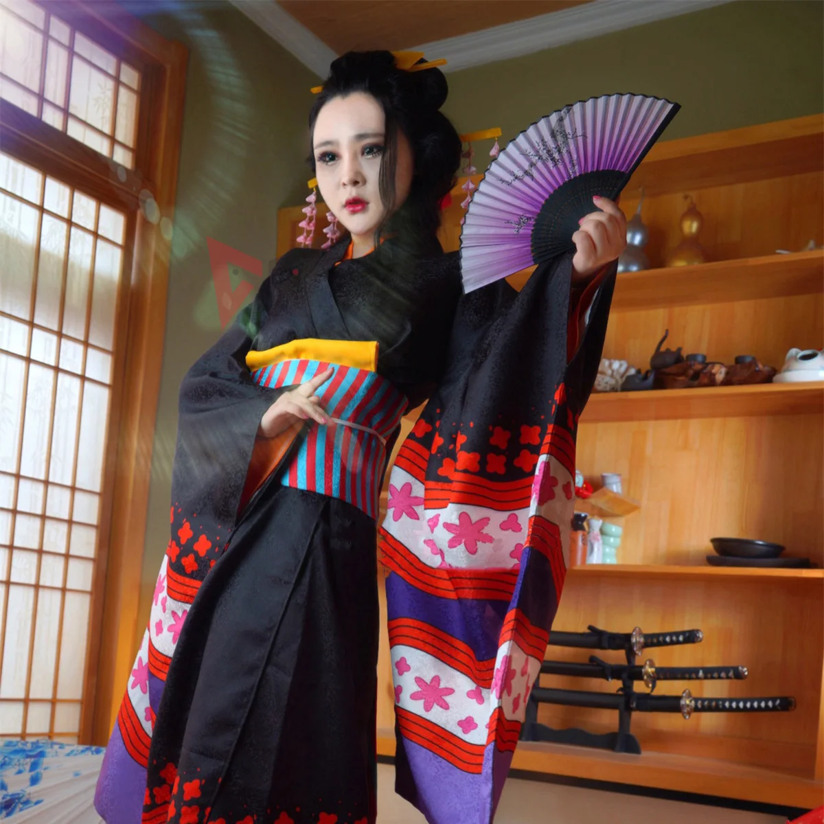 Anime Nami Nico·Robin Kozuki Hiyori Carrot Otama Kikunojo Cosplay Costume Kimono Dress Set Custom Made For Party Game