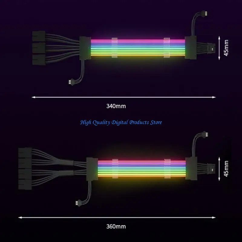 U2JE 16AWG RECHED Высокий ток -кабель Synchronous Cable 12+4PIN ATX3.0