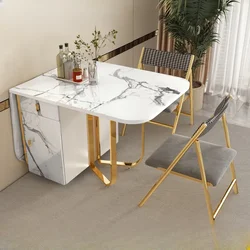 Nordic Design Living Table Rectangular Unique White Space Saving Marble Table Folding Mobile Small Mesas De Comedor Furniture