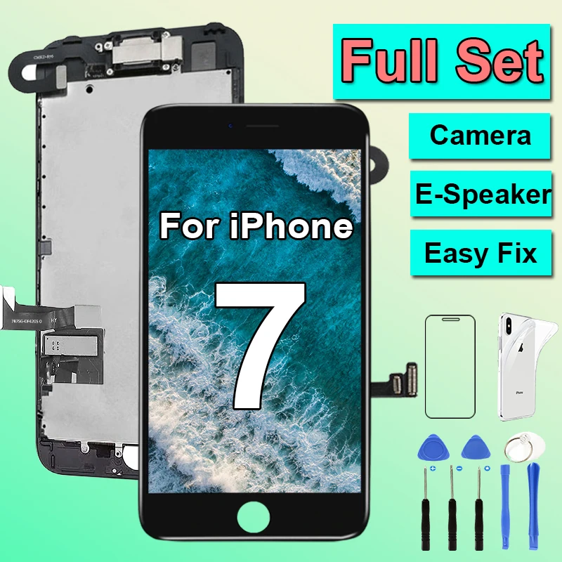 

AAA Screen For iPhone 7 7G LCD Display Full Set Replacement Touch Digitizer Complete Assembly Installed with Front Camera A1778