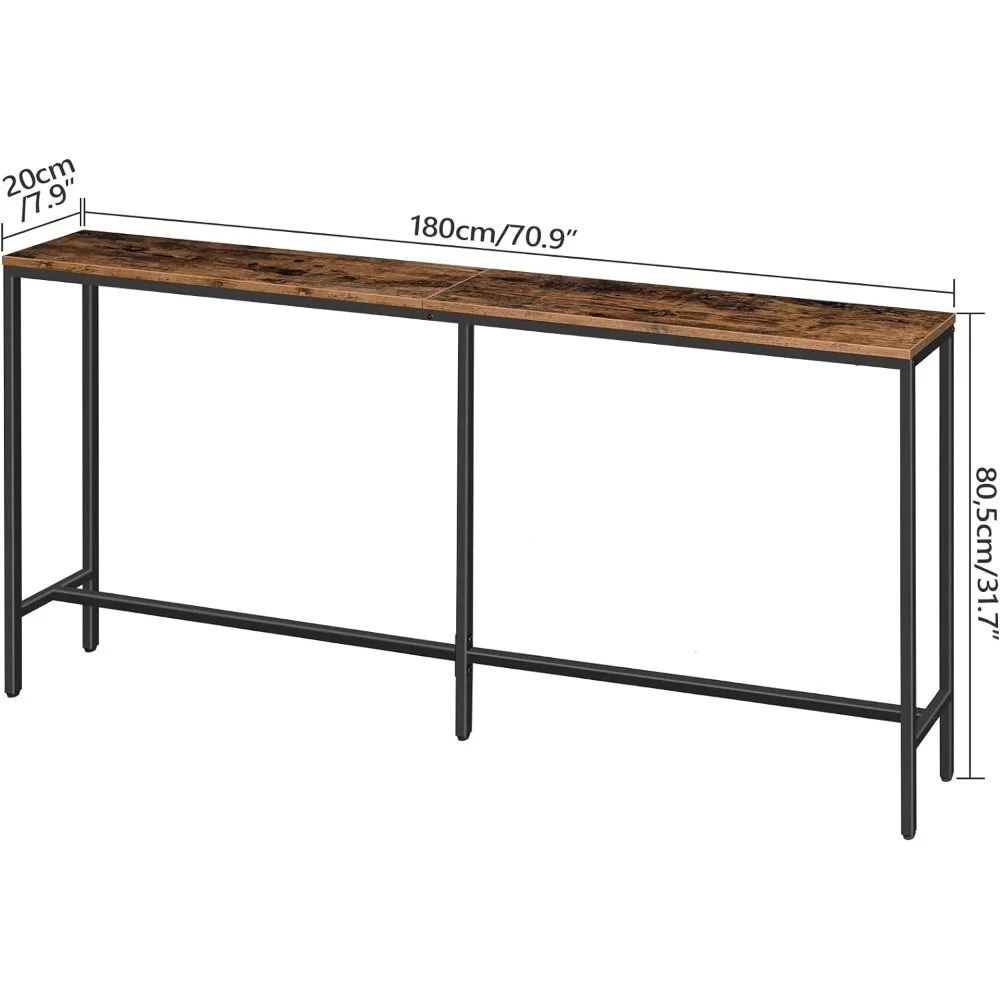 Mesa de sofá larga estrecha de 70,9 pulgadas, mesas de entrada, sofá Industrial, detrás del sofá, para pasillo