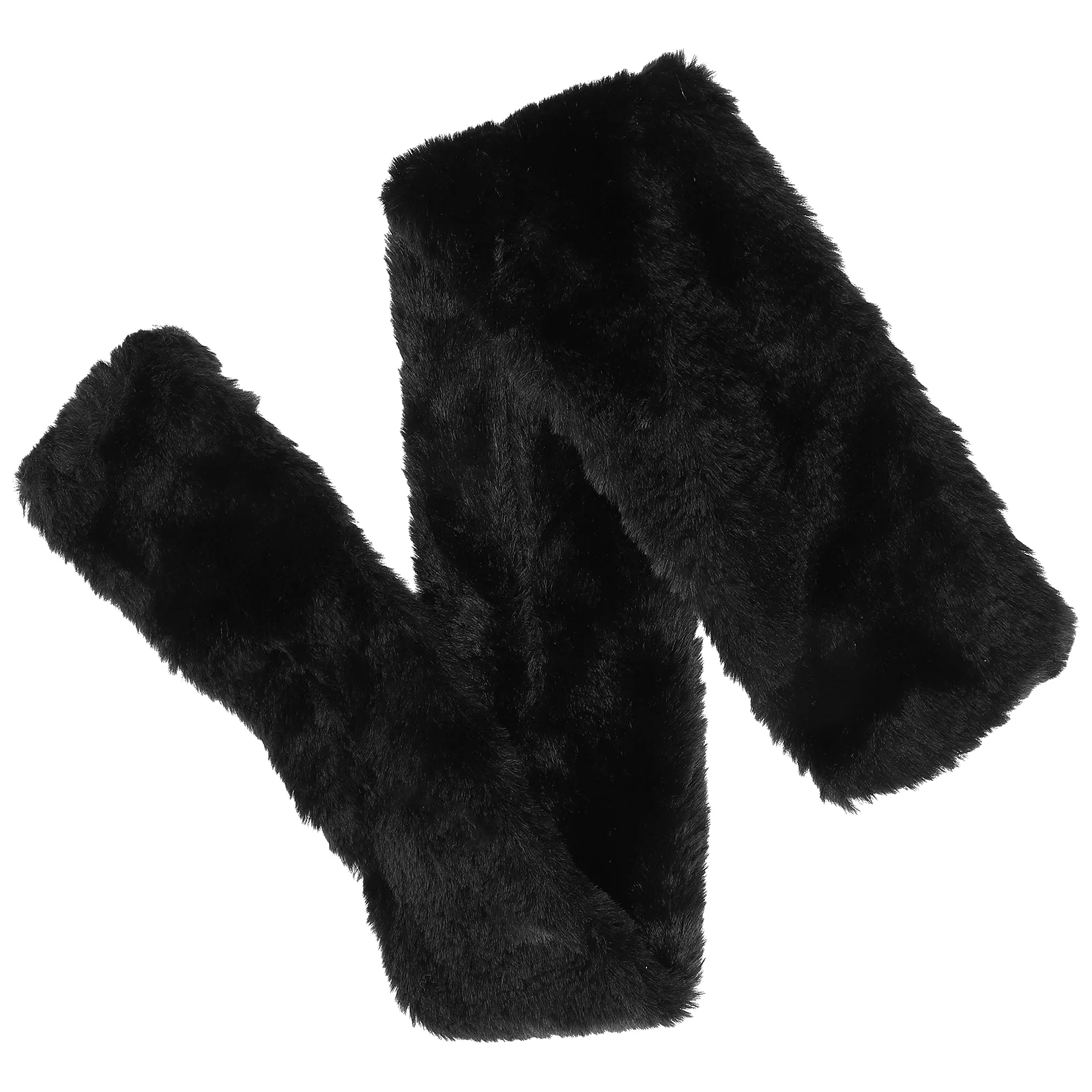 Winter Imitation Fur Versatile Seto Scarf Solid Color Plush Small Neck Cover (black) Warm Collar Women Blended Stole Miss