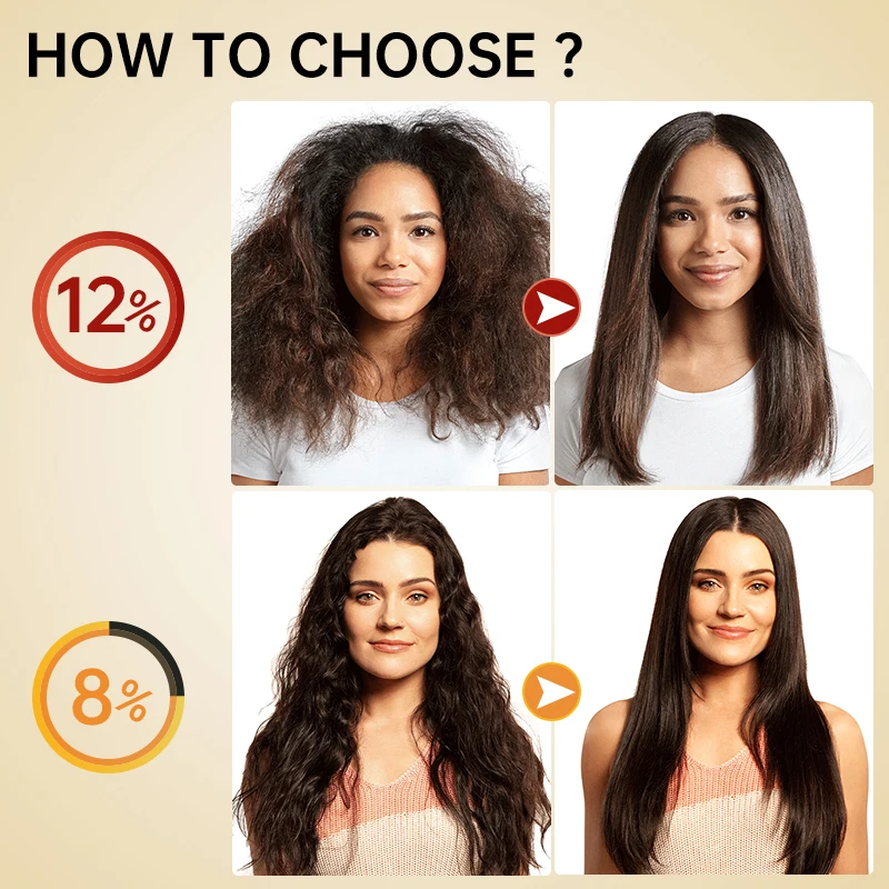 PURC Keratin Hair Straightening 8% 12% 100ml Professional Brazilian Keratin Treatment Repair Damaged Frizzy Smoothing Hair Care image 4
