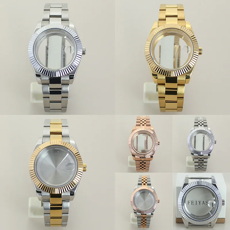 

36mm/39mm Watch Case 20mm Bracelet Slide Buckle Sapphire Glass For Seiko Nh35 Nh36 Nh34 8215 Automatic Movt 28.5mm Dial Datejust