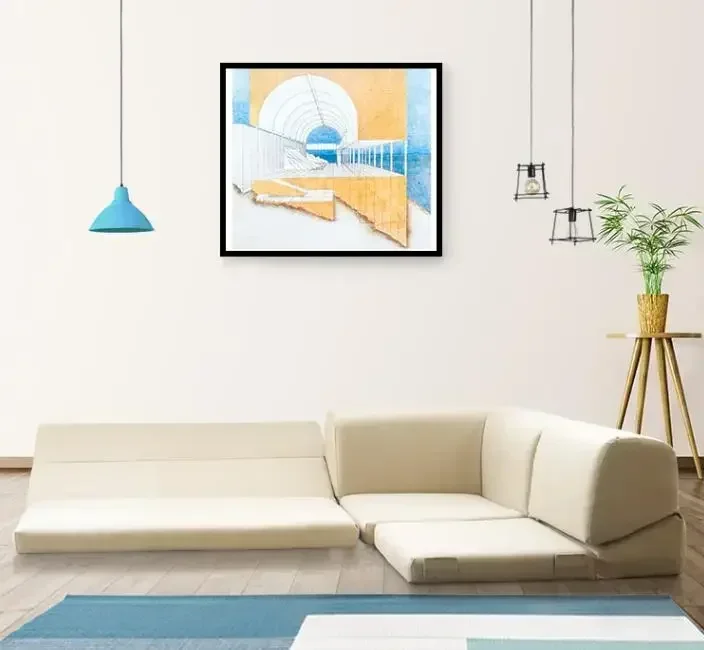 %Premium Low Floor Sofa Kotatsu L-shaped Corner Sectional Sofa Futon With Slip Prevention Tape Sleeper Couch Loveseat Set