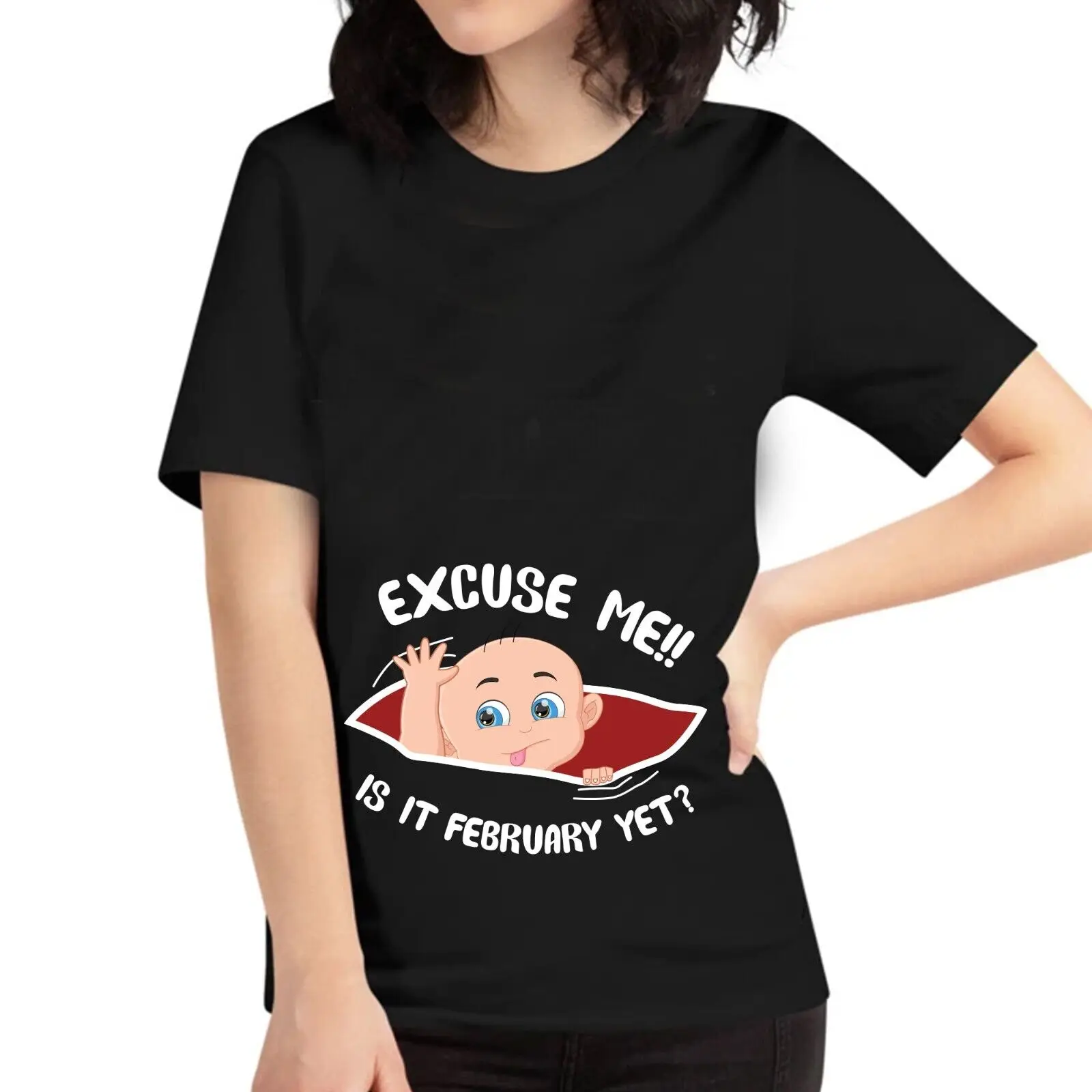 Personalized Month Womens Excuse Me Is It February Yet Cute Baby Girl T shirt