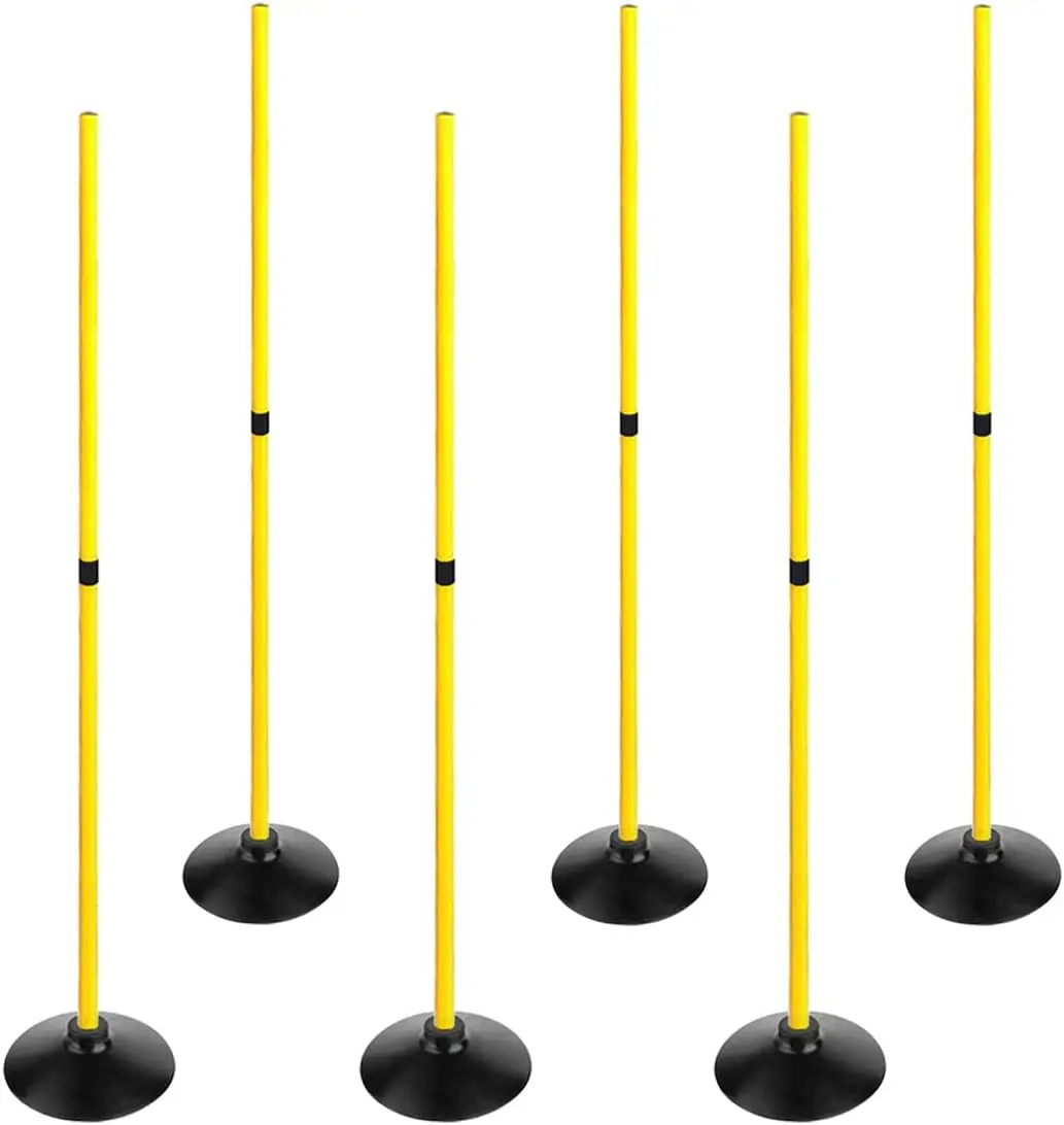 Soccer Agility Poles Set Detachable Sports Trainning Speed Pole Slalom Poles with Rubber Base Sport Traning Equipment