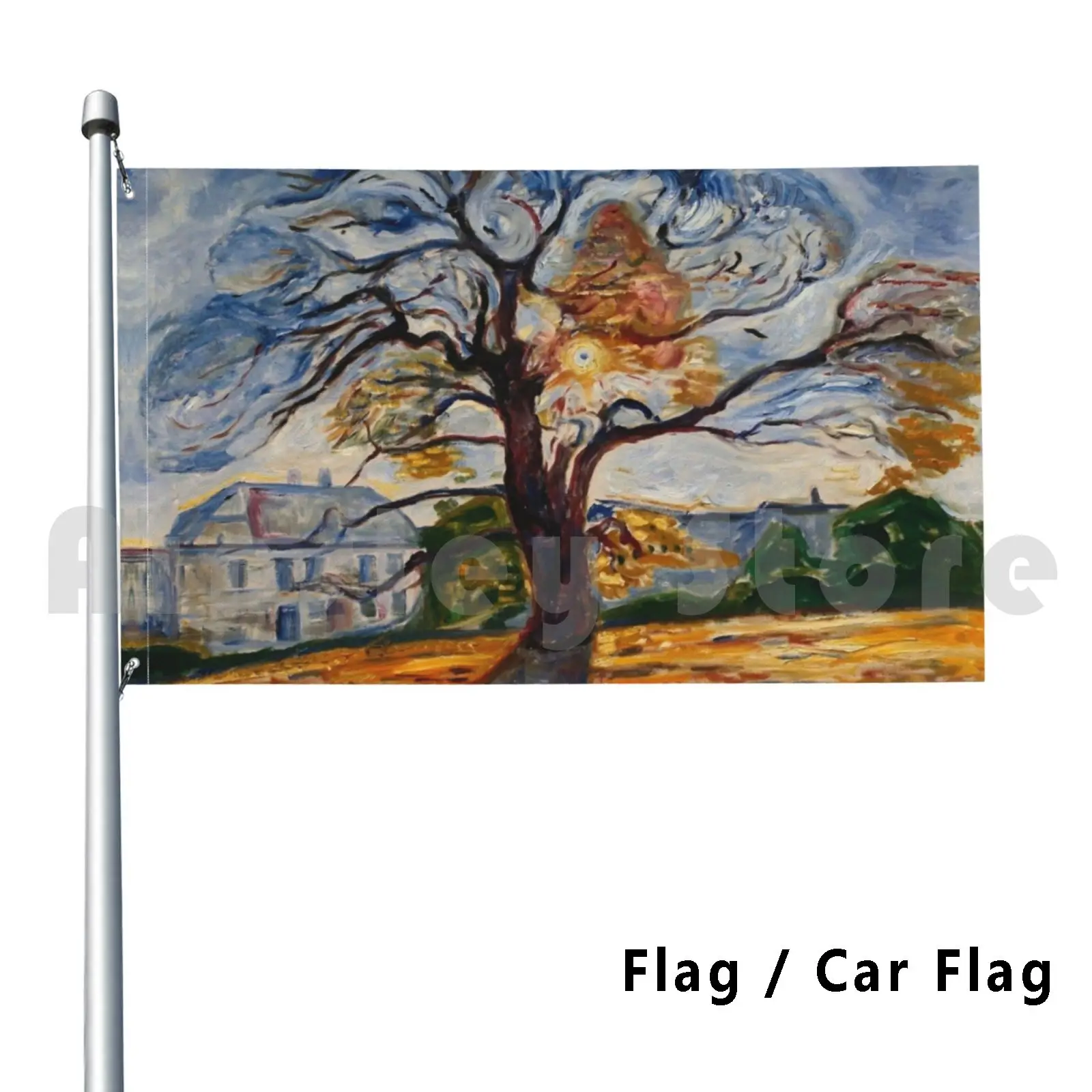The Oak ( 1906 ) By Edvard Munch Flag Car Flag Funny The Oak Landscape Edvard Munch Munch Dutch