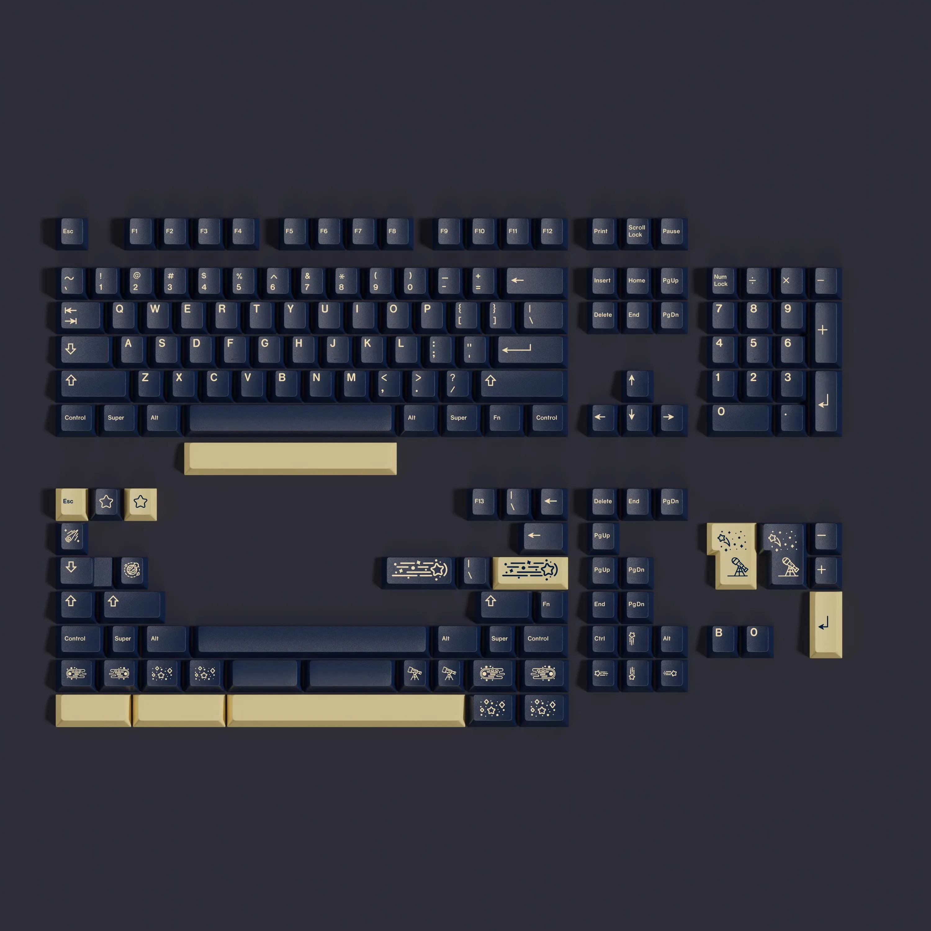 

PBT GMK Stargaze Keycaps Cherry Profile Keycap Dye Sublimation Key Caps For Cherry MX Switch Mechanical Keyboard Accessories