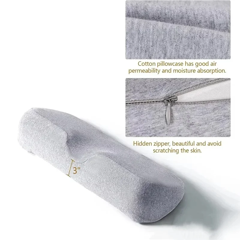 Memory Foam Cervical Pillow Ergonomic Neck Support Gray Orthopedic Bed Pillow for Spine Correction Pain Relief Rest Sleep