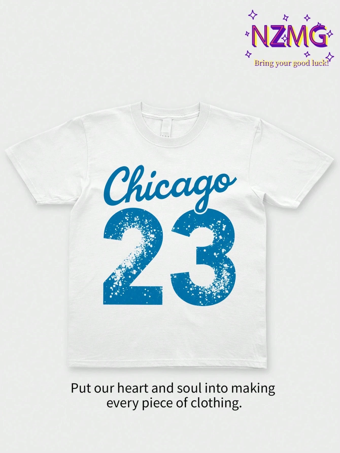 شيكاغو رقم. 23 تي شيرت نسائي من القطن الخالص مطبوع ريترو 2026 صيفي يجب أن يكون متعدد الاستخدامات Harajuku نمط الشارع قمة الموضة الجديدة