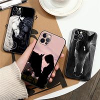 Horse Girl Animal Black Horses Phone Case For Apple iPhone 16e 16 15 14 13 12 11 Pro Max XR XS 7 8 Plus SE2 Cover Silicone Cases