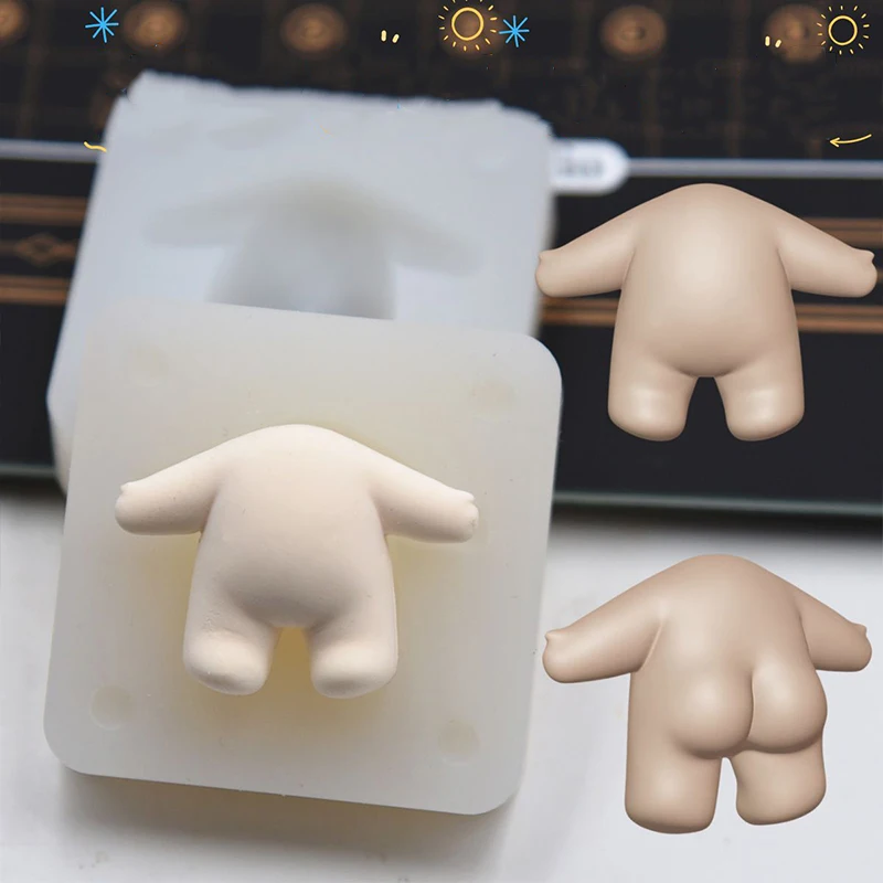 

2024 New Cute Pottery Clay Doll Body Silicone Mold BJD Polymer Handicraft Doll Fasting Mold Body Mold