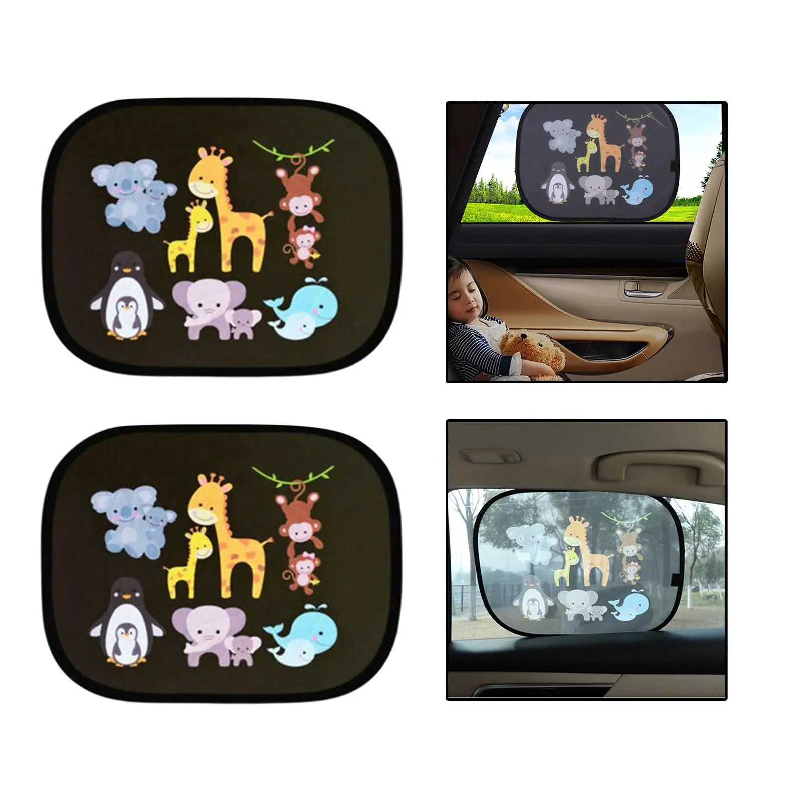 Lovely 2Pcs Car Window Shade for Baby, Self Adhesive Protecting Your Baby'S Skin