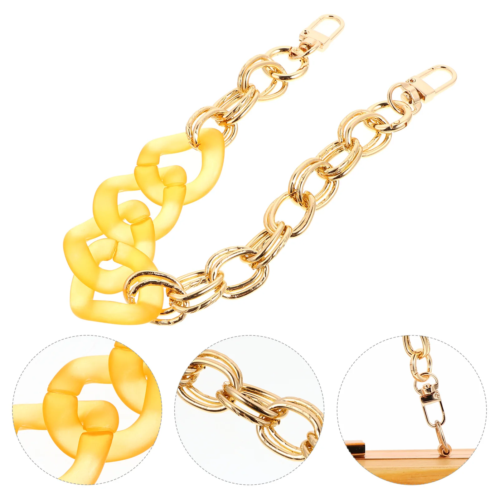 

Resin Long Chain Handbag Accessory Smooth Detachable Bag Shoulder Chain for DIY Purses Elegant Jewelry-Like Bag Strap Decoration