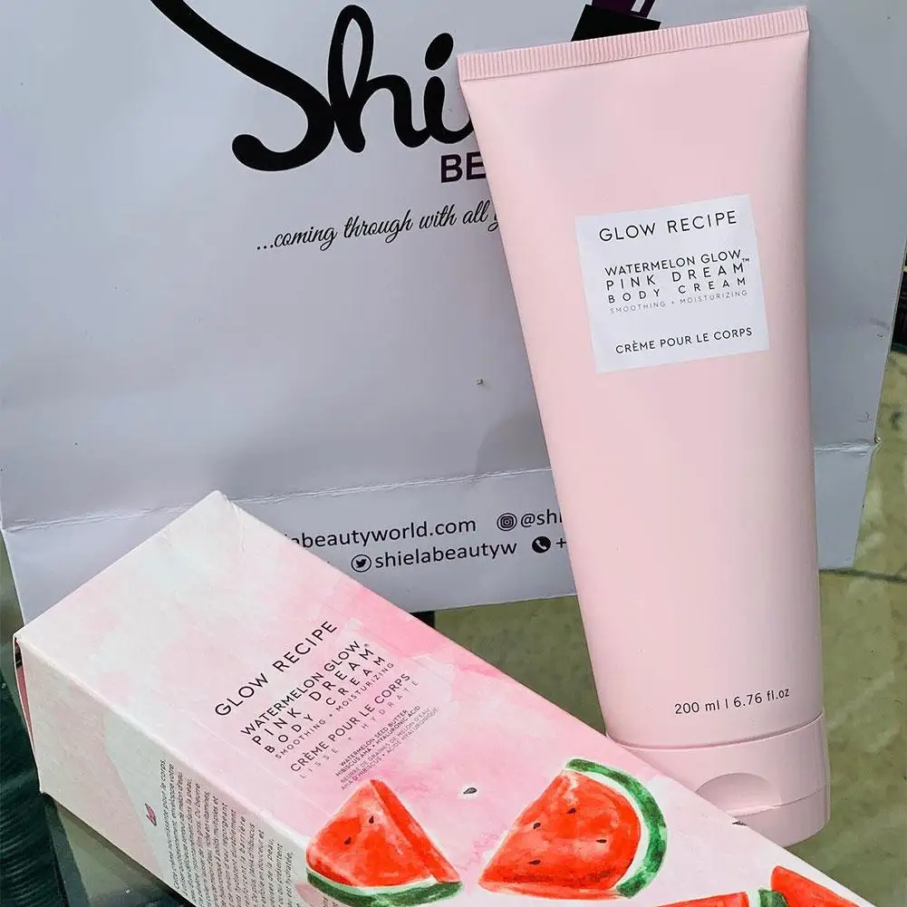 GLOW RECIPE 200 ml Watermelon Glow Pink Dream Body Cream Beruhigende, feuchtigkeitsspendende, feuchtigkeitsspendende Körperlotion Tägliche nährende Körperpflege