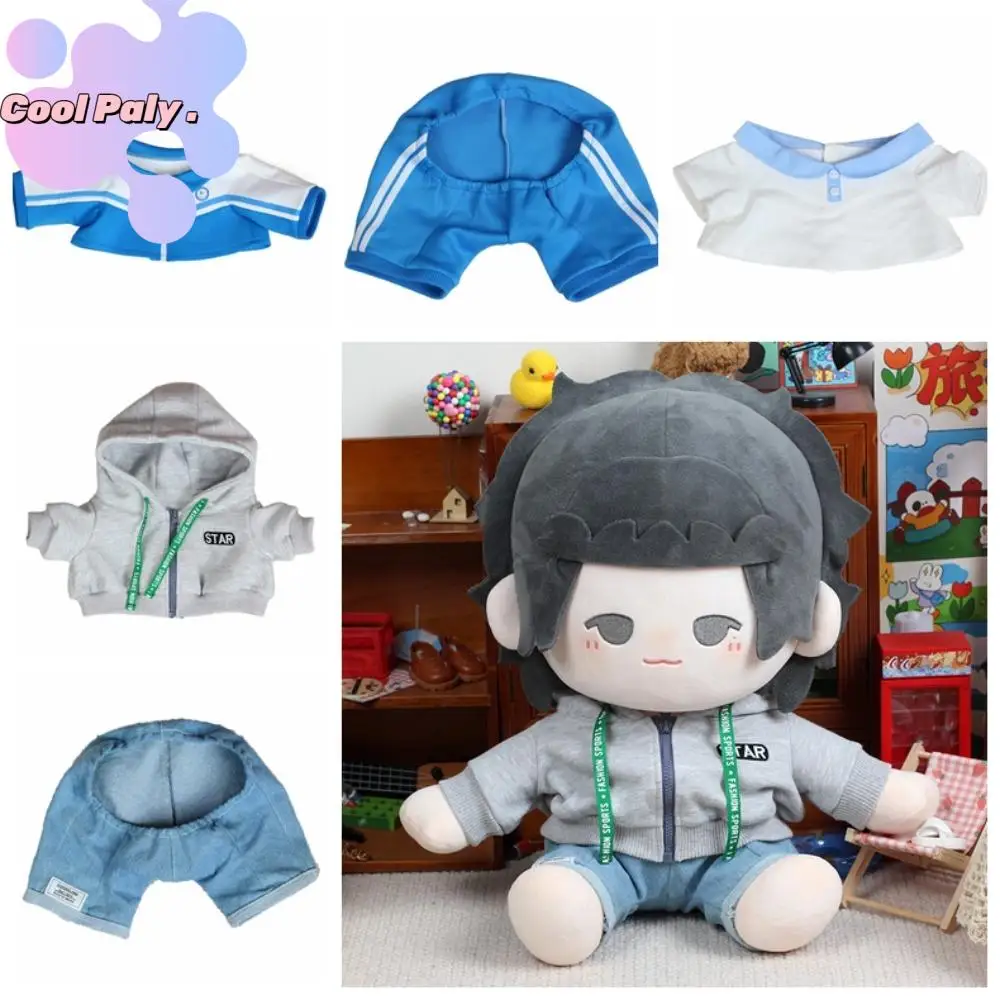 

Hoodie 40cm Cotton Doll Clothes School Uniform T-shirt Plush Doll Clothes Mini Denim Shorts No Attribute Doll Clothes