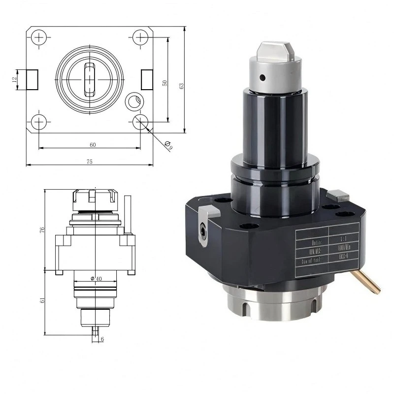 Power Turret Tool Holder Lathe Milling Composite Powered Tool Head Radial Live Tool Holder Universal Speed Increase Milling Head