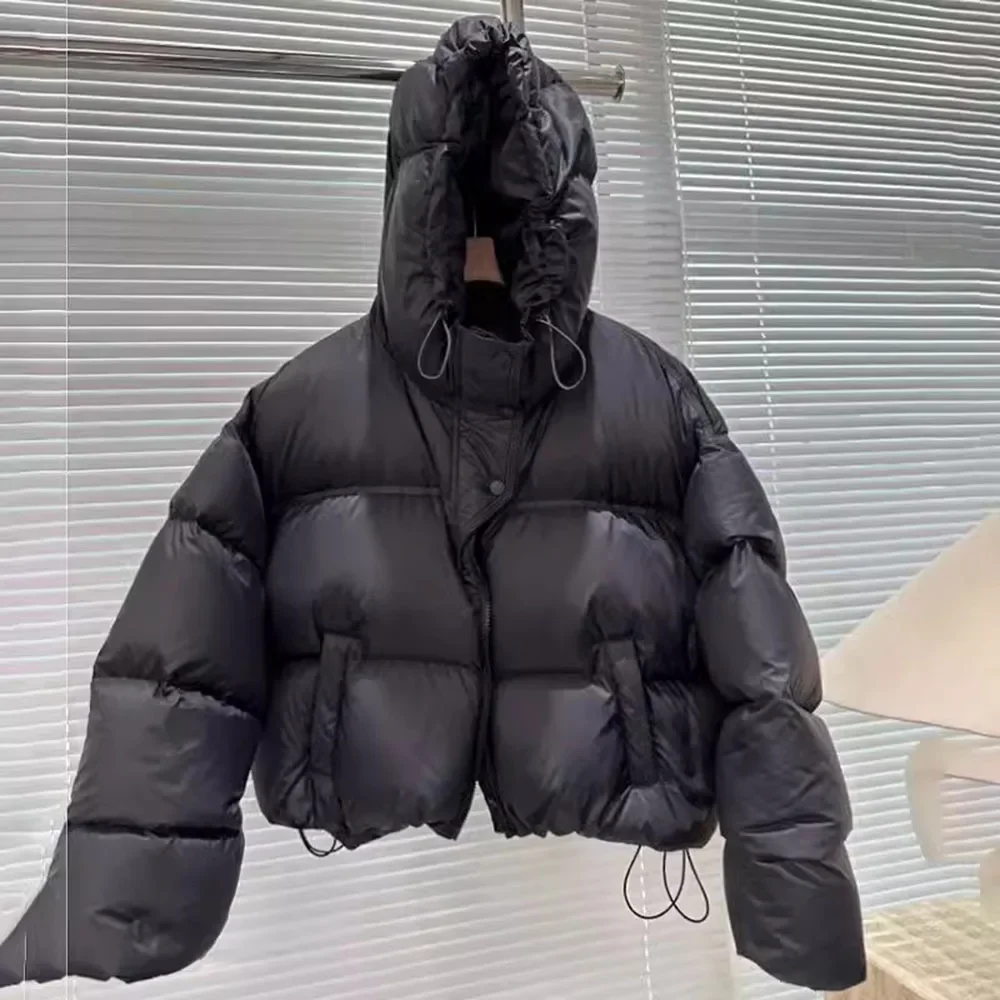 with Hood Warm Over Size Thick Short Outwear Female Coat Autumn Winter Casual Parkas Women Fashion Women White Duck Down Jacket
