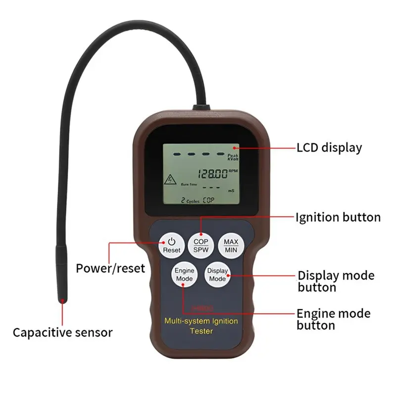 A95E-2X JH800 Car Multi-System Ignition Analyzer Test SPW And Cop Systems Spark Plug Tester High Voltage Coil Detection