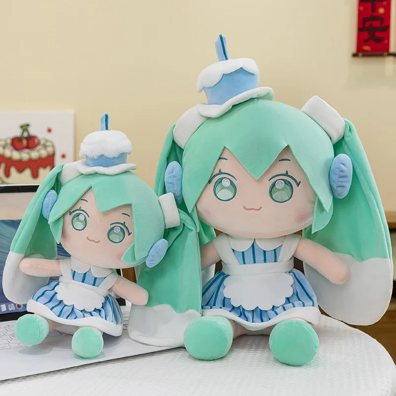 30/42/55cm Cake Hatsune Miku Plush Doll Toy Cute Cartoon Stuffed Doll Anime Sofa Pillow Collection Souvenir Birthday Gifts Toy