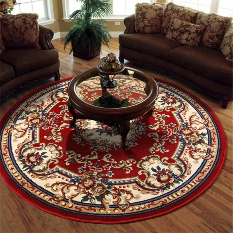 Round Short Pile European Carpets for Living Room Decoration Rugs for Bedroom Decor Carpet Non-slip Area Rug Thicken Floor Mats