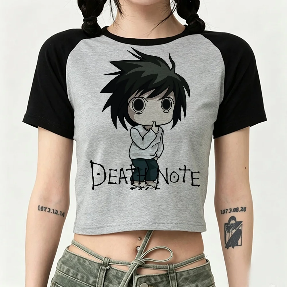 Death Note cropped top shoujo baddie graphic anime goth kawaii shirt vintage manga 2000s