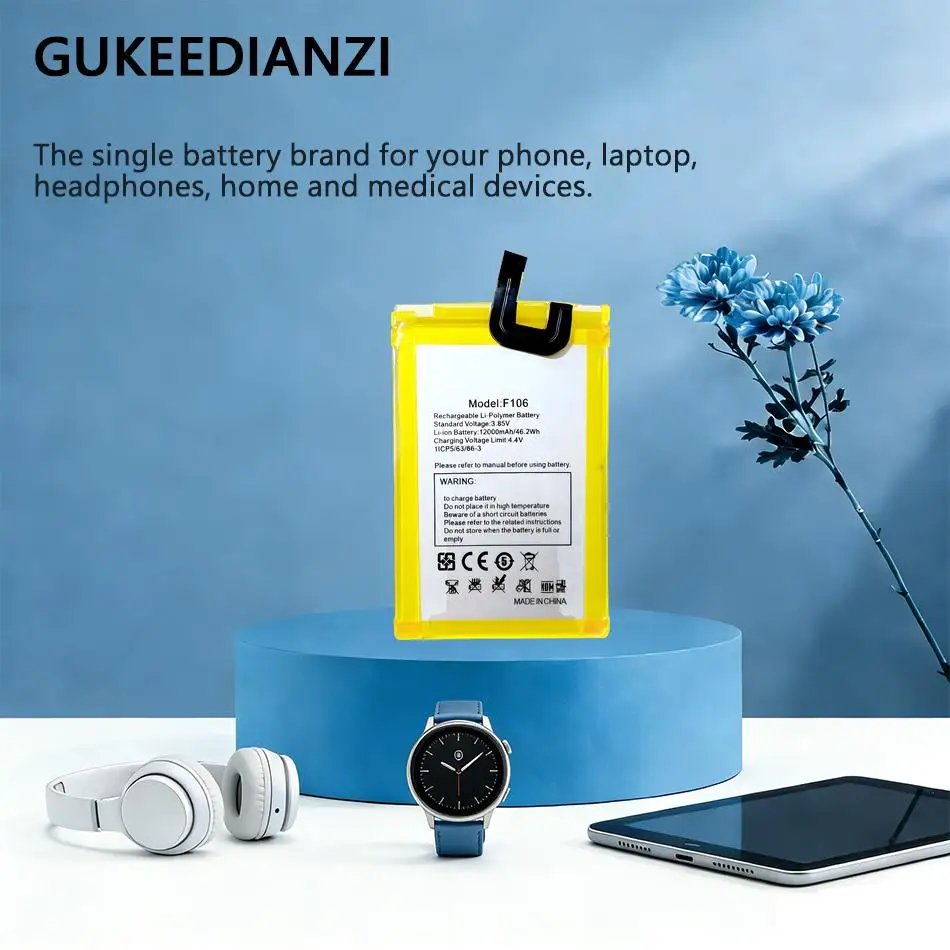 

Premium Replacement For Fossibot F106 Pro Three Proof Smartphones Battery 12000Mah