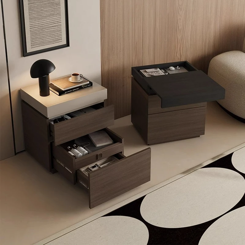 

table, bedroom multi-functional hidden compartment storage cabinet, household bedside table storage locker, hidden type