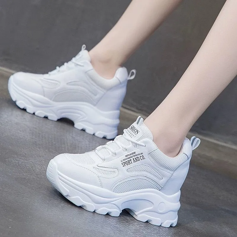 Sneakers Women Height Increase Platform Running Shoes for Women Breathable Soft Sport Shoes Woman Wedge Shoes Footwear 6985