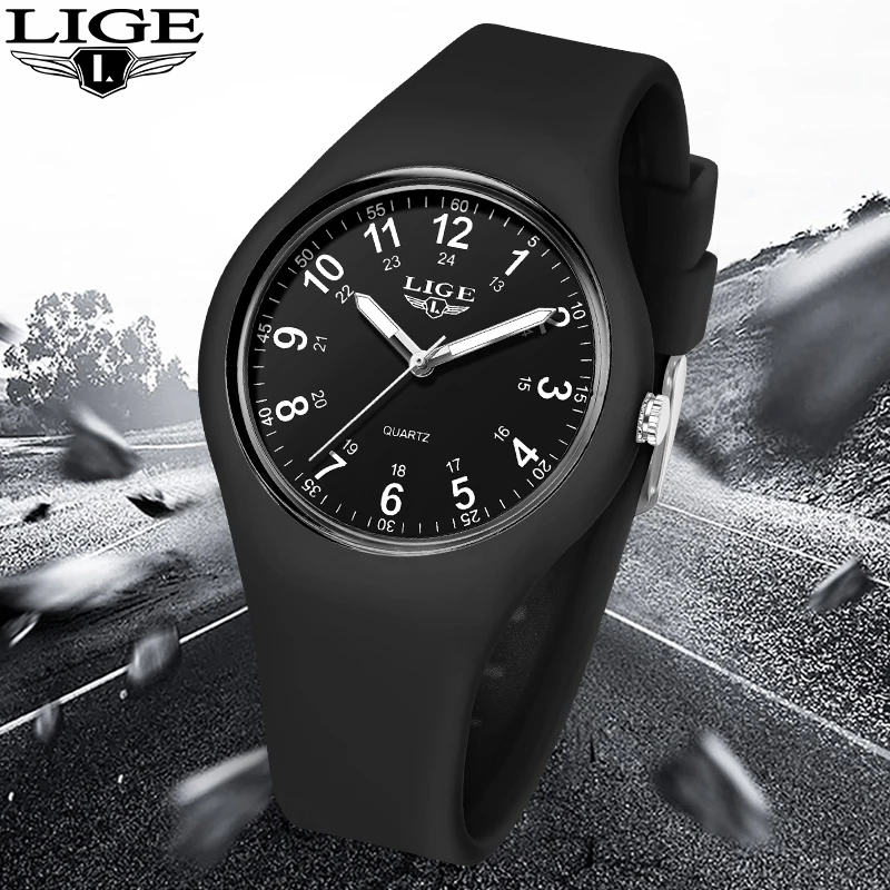 

LIGE уличные модные детские часы, повседневные спортивные яркие цвета, дикие классические водонепроницаемые простые детские кварцевые часы для девочек и мальчиков + коробка