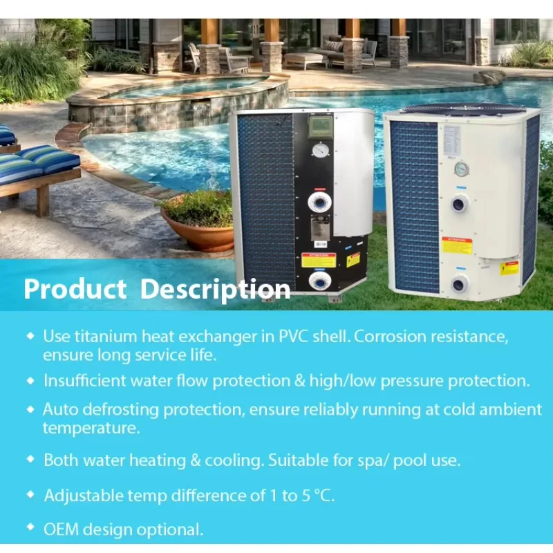 Electric Heat Pump Pool Heater for Inground Pools 400,000 BTU Remote Control English Energy-Efficient Class - view 6