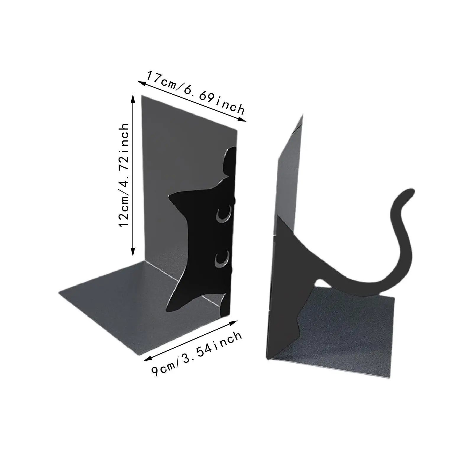 Cute Cat Bookends Novelty Decorative Book Holder for TV Cabinet Office Shelf