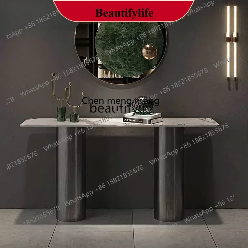 

D178 Italian minimalist rock slab wall decorative cabinet corridor porch table minimalist porch cabinet